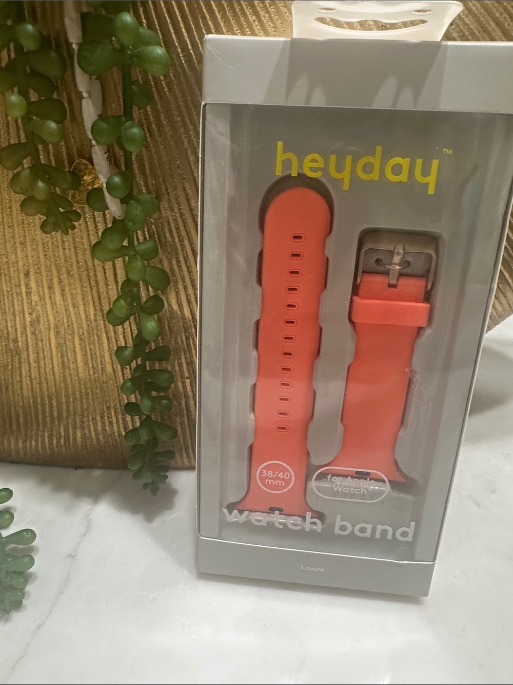 heyday Coral-Red Silicone Watch Band for 38/40mm Apple Watch